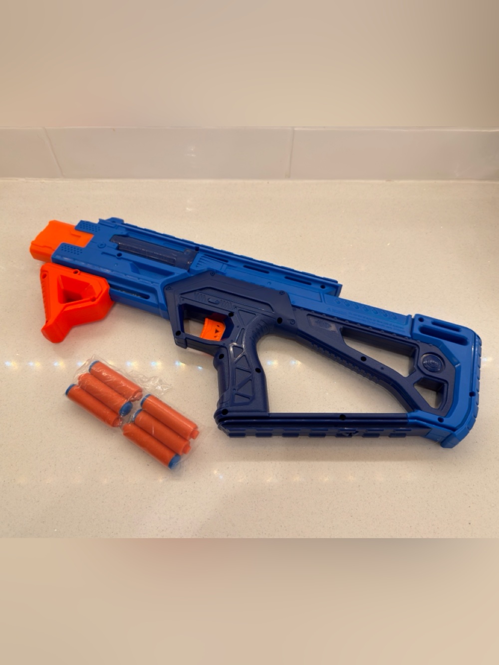 Nerf Blue and Orange Foam Dart Blaster with Ammo